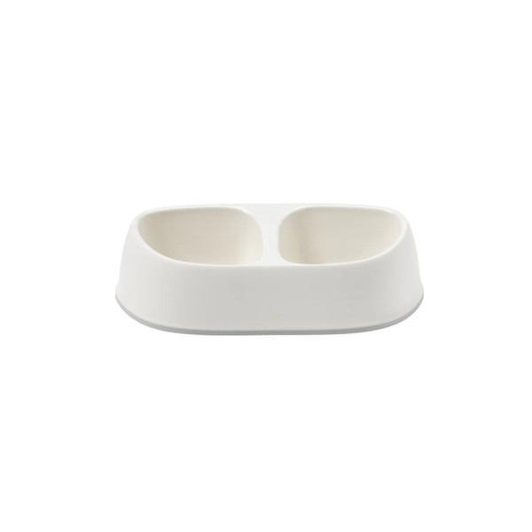 PLATO DOBLE PARA MASCOTA SENSIBOWL 2 X 700 ML BLANCO MODERNA
