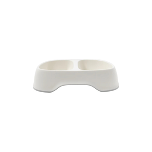 PLATO DOBLE PARA MASCOTA SENSIBOWL 2 X 700 ML BLANCO MODERNA