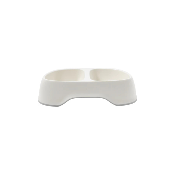 PLATO DOBLE PARA MASCOTA SENSIBOWL 2 X 700 ML BLANCO MODERNA