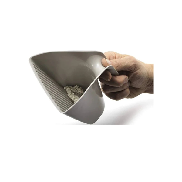 PALA Y CERNIDOR CON ASA PARA ARENERO GRIS ECO FRIENDLY MODERNA