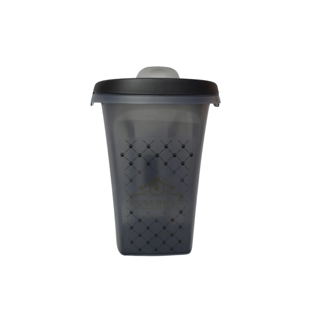 CONTENEDOR DE ALIMENTO TRENDY STORY LUXURIOUS PET CHICO 6L NEGRO MODERNA