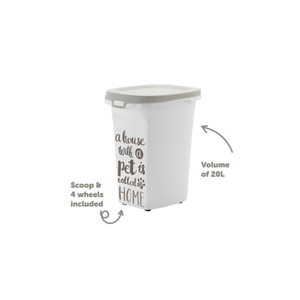 CONTENEDOR DE ALIMENTO TRENDY STORY PET WISDOM GRANDE 20L GRIS MODERNA