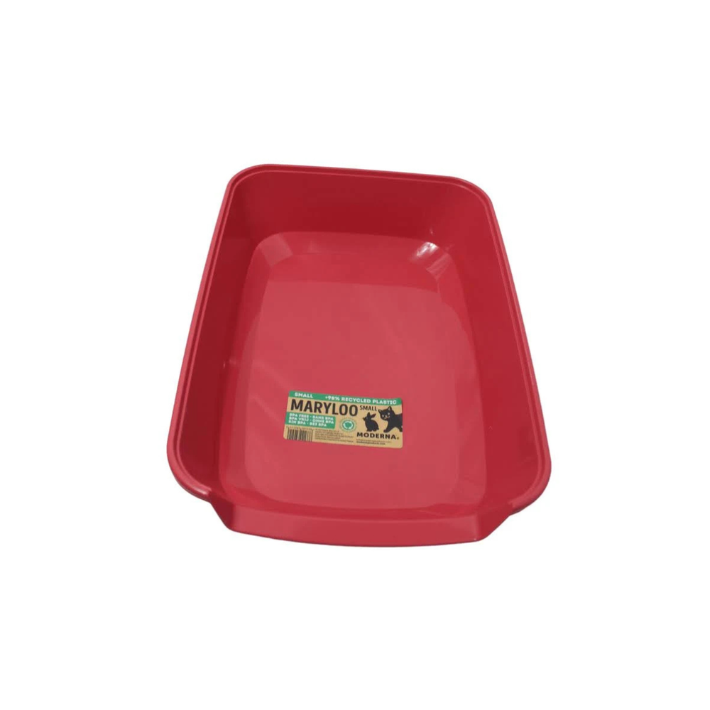 ARENERO ABIERTO CON BORDE PARA GATO GRANDE COLOR CORAL MARYLOO MODERNA