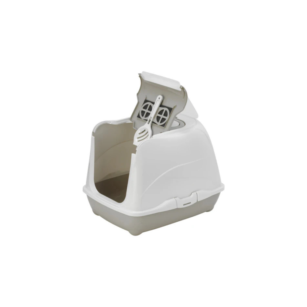 ARENERO CERRADO PARA GATO FLIP CAT GRANDE 50 CM GRIS MODERNA