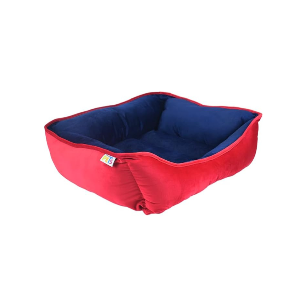CAMA PARA MASCOTAS DOBLE VISTA CAPRI ROJO MARINO FANCY PETS