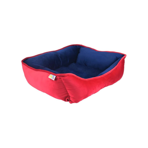 CAMA PARA MASCOTAS DOBLE VISTA CAPRI ROJO MARINO FANCY PETS