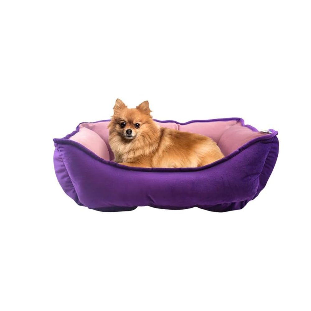CAMA REVERSIBLE PARA MASCOTAS CAPRI MORADO ROSA FANCY PETS