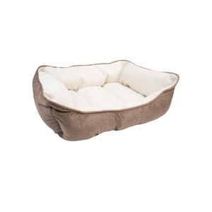 CAMA PARA MASCOTAS DOBLE VISTA CAFE Y BEIGE FANCY PETS