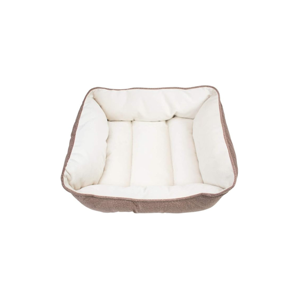 CAMA PARA MASCOTAS DOBLE VISTA CAFE Y BEIGE FANCY PETS