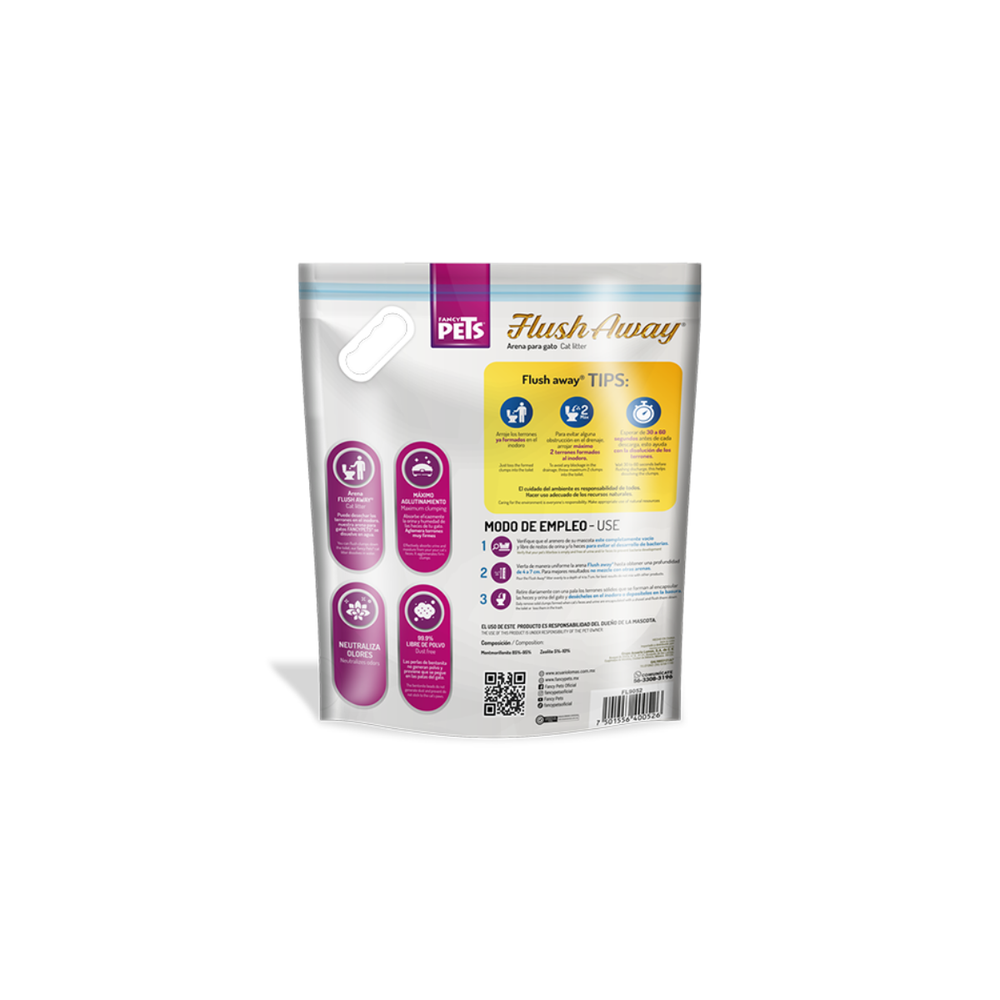 ARENA PARA GATO FLUSH AWAY 4KG FANCY PETS