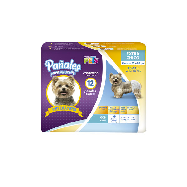 PAÑALES PARA PERRO XCH 12 PZAS FANCY PETS