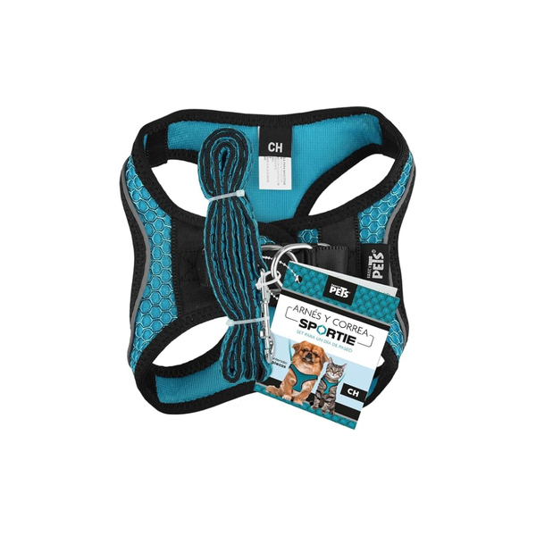 SET ARNES Y CORREA SPORTIE CH AZUL FANCY PETS
