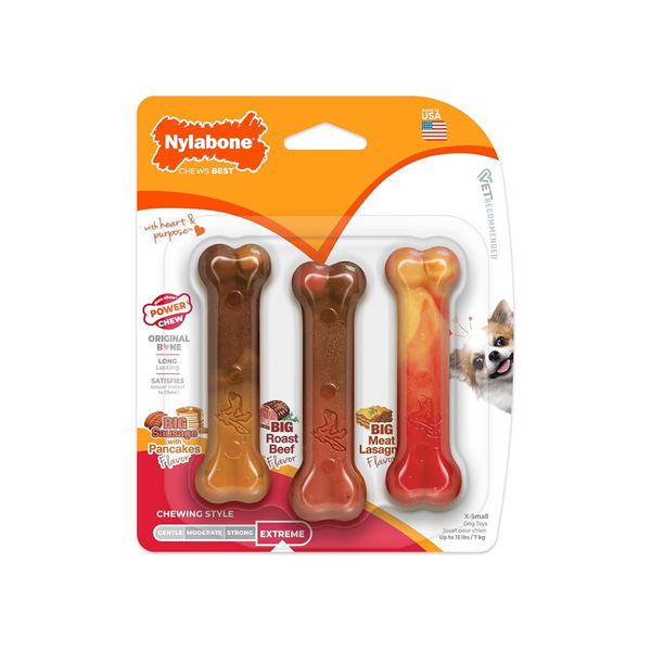 JUEGUETE MORDEDERA PARA PERRO PAQUETE ETAPAS CACHORRITO NYLABONE