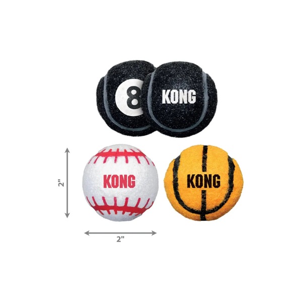 PELOTAS SPORT PARA PERRO EXTRACHICAS 3 PZAS KONG