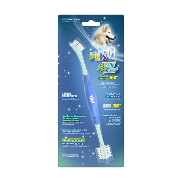 Fancy Pets cepillo dental de doble cabezal 360° para perro