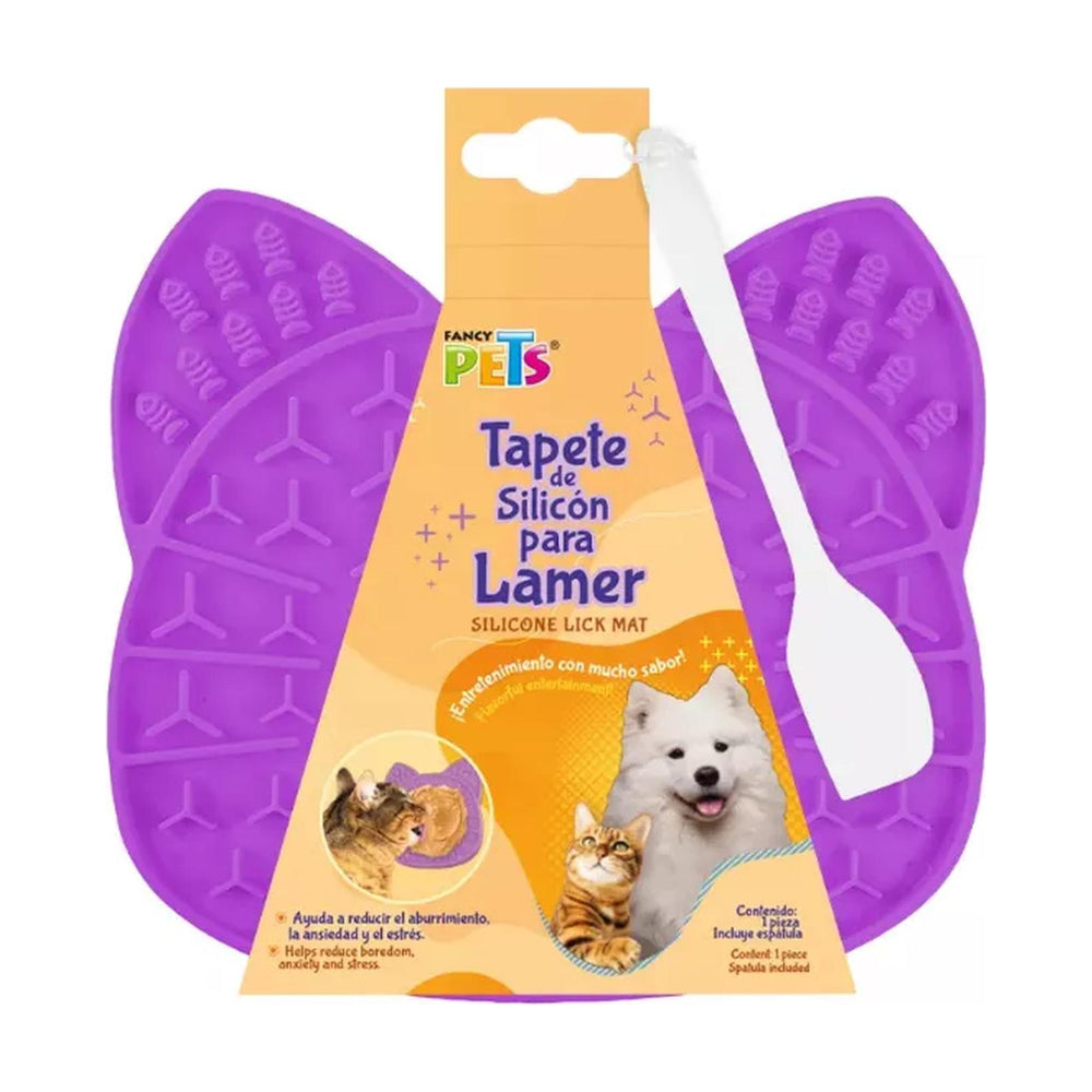 Fancy Pets tapete de silicón para lamer con espátula, modelo gato