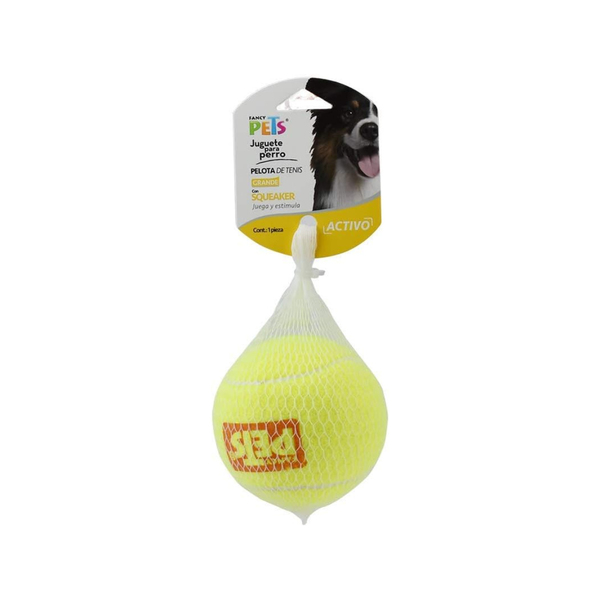 JUGUETE PELOTA GRADNE DE TENIS CON SQUEAKER FANCY PETS