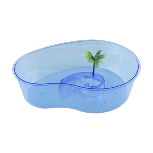 Lomas tortuguero en forma de riñón con rampa y palmera para tortugas, 35 cm