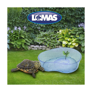 Lomas tortuguero en forma de riñón con rampa y palmera para tortugas, 35 cm