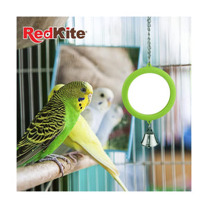 RedKite juguete espejo redondo colgante con campana para aves