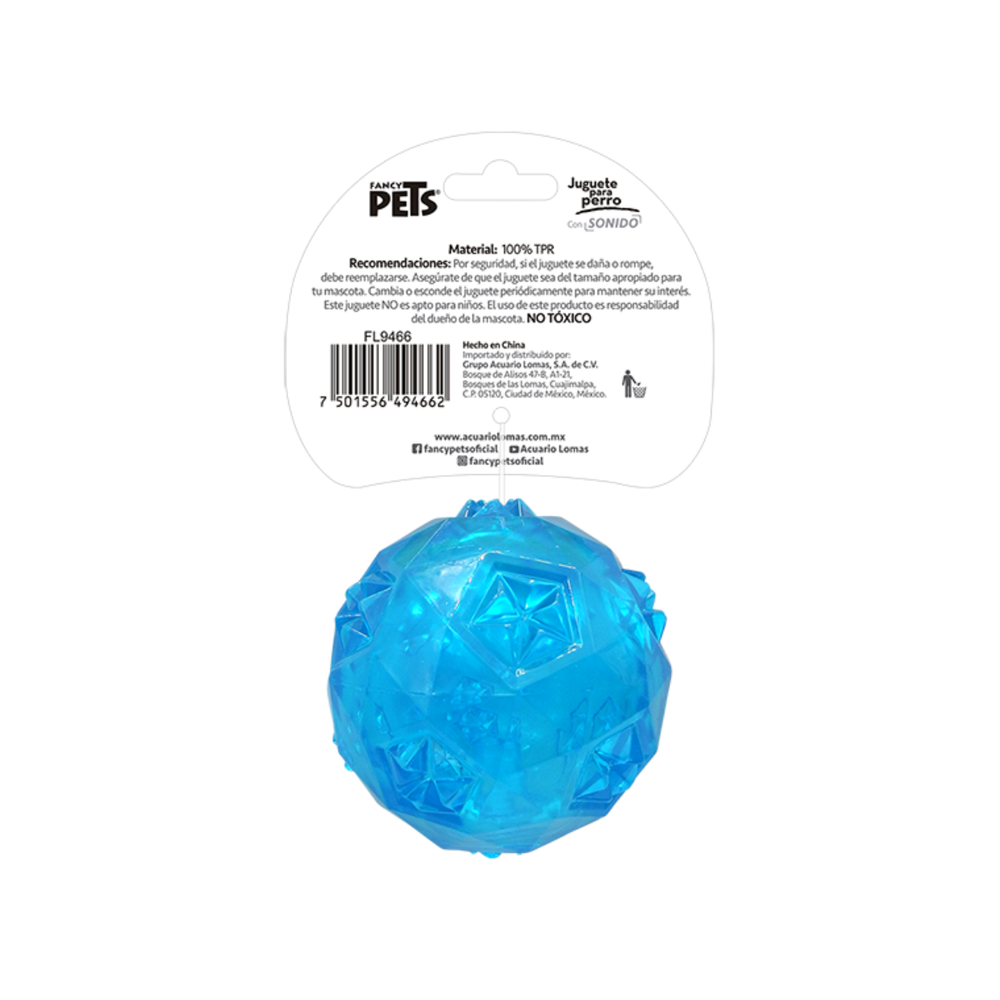 JUGUETE PELOTA PRISMA GDE CON SONIDO FANCY PETS