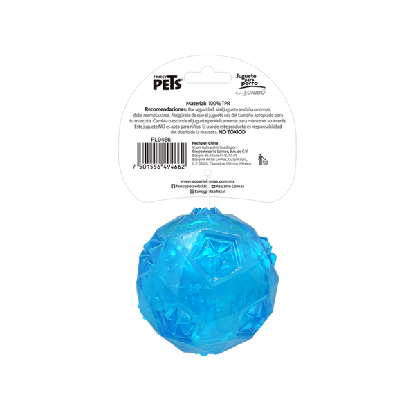JUGUETE PELOTA PRISMA GDE CON SONIDO FANCY PETS