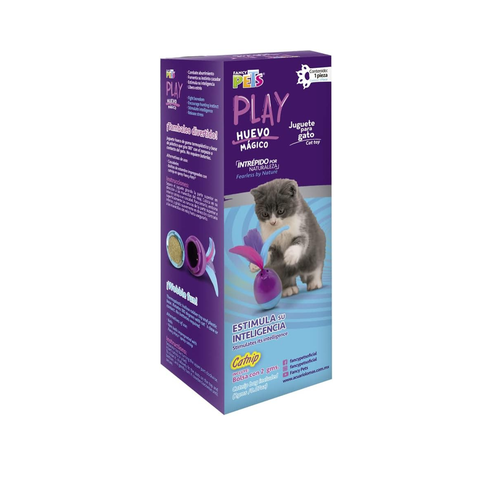 JUGUETE HUEVO MAGICO CON CATNIP PARA GATO FANCY PETS