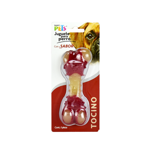JUGUETE HUESO MED SABOR TOCINO FANCY PETS