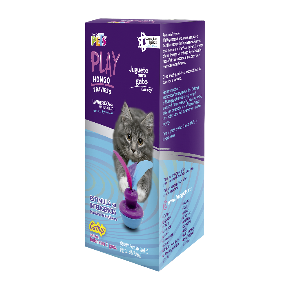 JUGUETE HONGO TRAVIESO CON CATNIP PARA GATO PLAY FANCY PETS