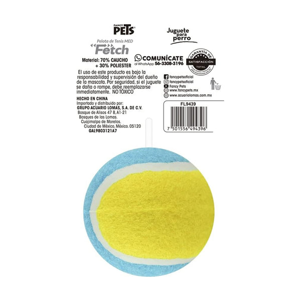 Fancy Pets Fetch pelota de tenis para perro, mediana