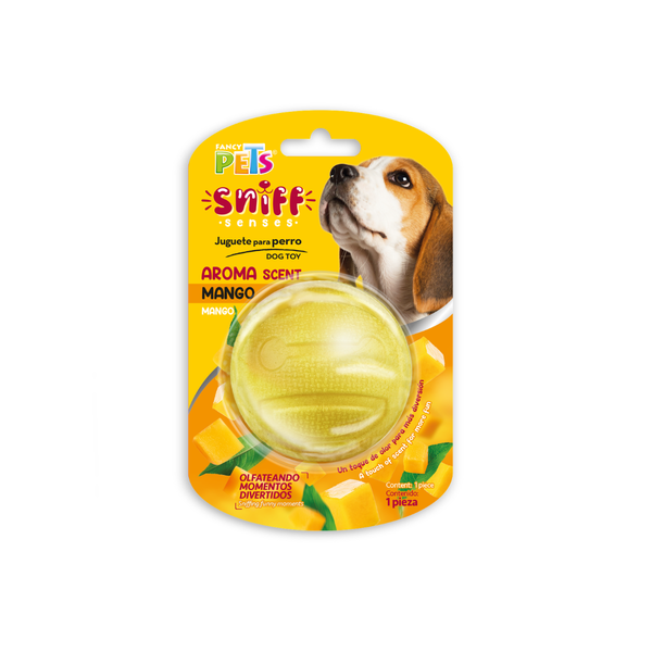 JUGUETE PELOTA CON AROMA MANGO SNIFF FANCY PETS