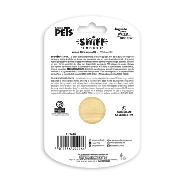 JUGUETE PELOTA CON AROMA VAINILLA SNIFF FANCY PETS