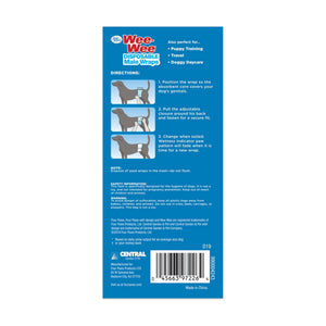 Four Paws Wee-Wee fajas desechables para perro macho con indicador de humedad, 12 piezas