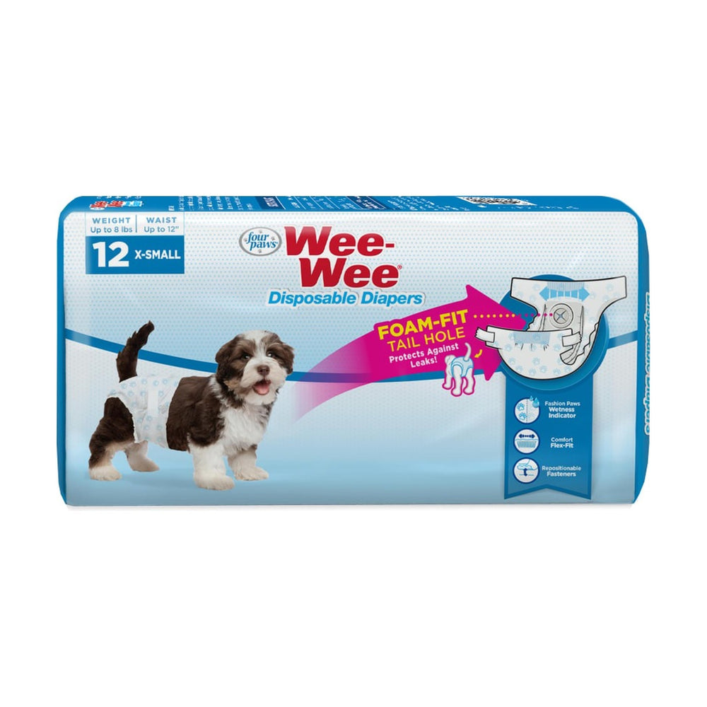 Four Paws Wee-Wee pañales desechables para perro con indicador de humedad, 12 piezas