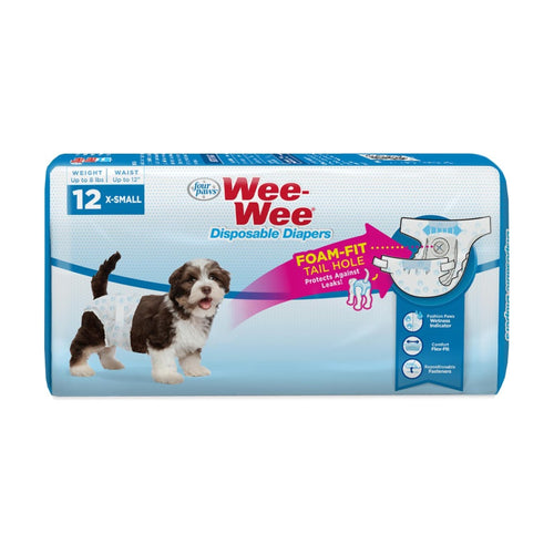 Four Paws Wee-Wee pañales desechables para perro con indicador de humedad, 12 piezas