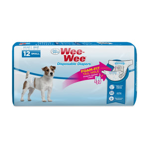 Four Paws Wee-Wee pañales desechables para perro con indicador de humedad, 12 piezas
