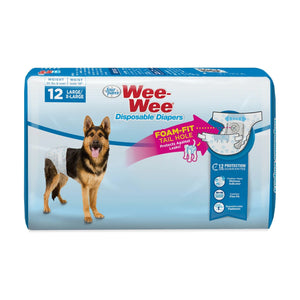 Four Paws Wee-Wee pañales desechables para perro con indicador de humedad, 12 piezas