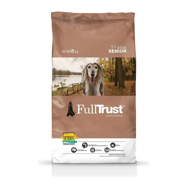 FullTrust Senior alimento seco para perro senior de 7 años en adelante, todas las razas, pollo, res y pavo, 8 kg, empaque anterior