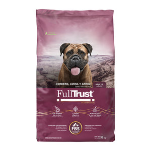 FullTrust Adulto Cordero alimento seco para perro adulto de todas las razas, cordero, avena y arroz, 8 kg