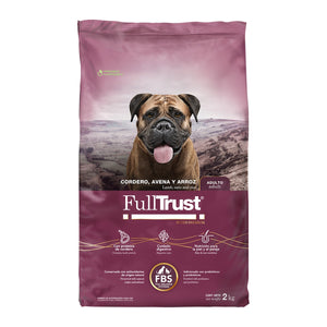 FullTrust Adulto Cordero alimento seco para perro adulto de todas las razas, cordero, avena y arroz, 2 kg