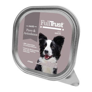 FullTrust alimento húmedo paté para perro adulto, pavo y arándanos, 100 g