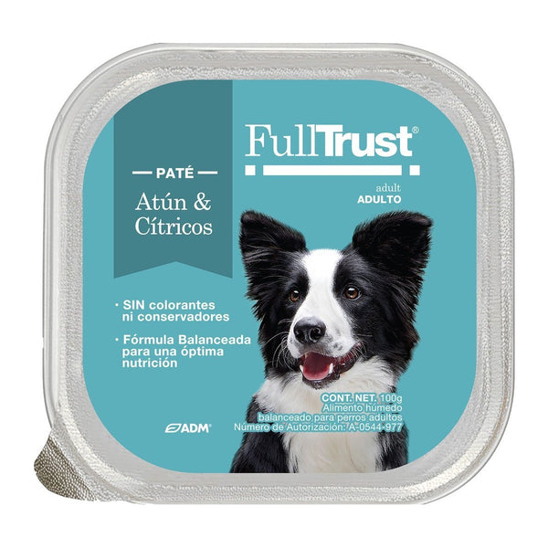 FullTrust alimento húmedo paté para perro adulto, atún y cítricos, 100 g