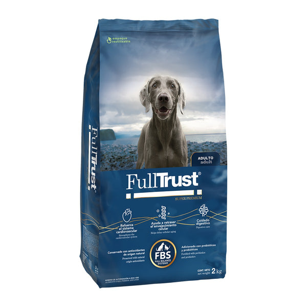 FullTrust Adulto alimento seco para perro adulto de razas medianas a gigantes, pollo y res, vista lateral