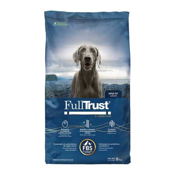 FullTrust Adulto alimento seco para perro adulto de razas medianas a gigantes, pollo y res, 8 kg