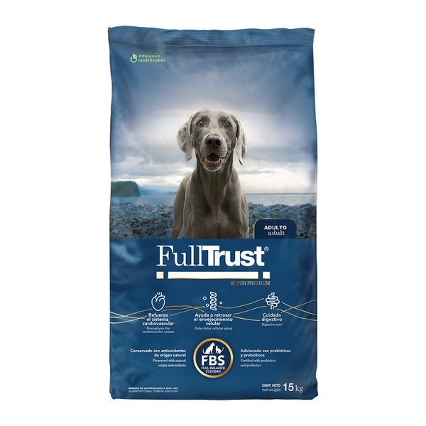 FullTrust Adulto alimento seco para perro adulto de razas medianas a gigantes, pollo y res, 15 kg