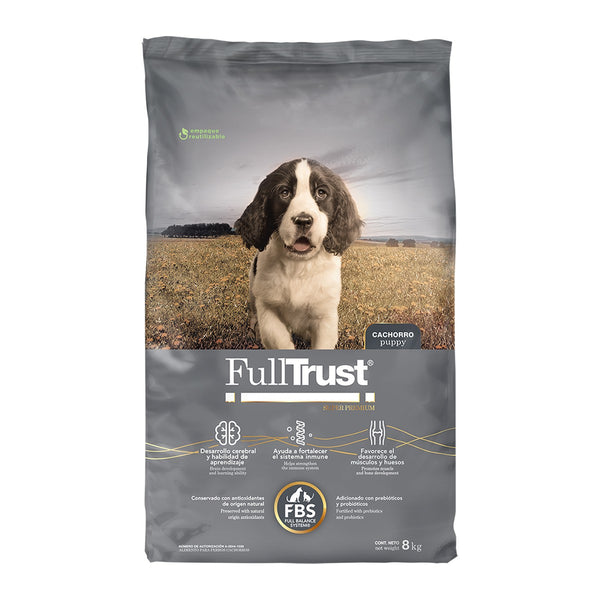 FullTrust Cachorro alimento seco para perro cachorro de razas medianas a gigantes, pollo y res, 8 kg