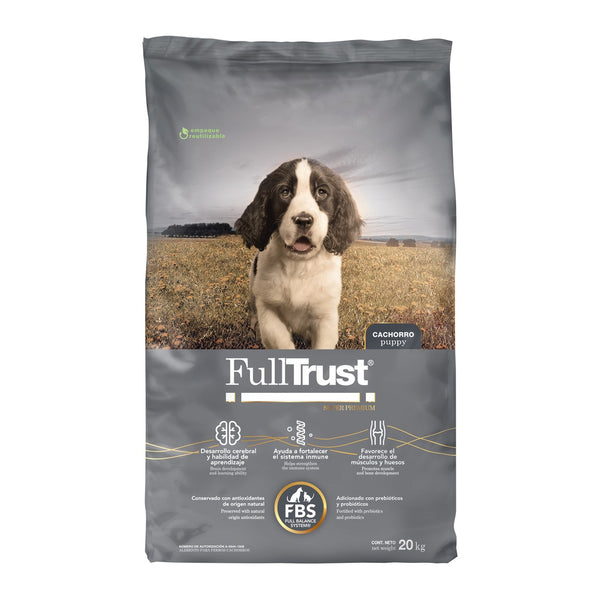 FullTrust Cachorro alimento seco para perro cachorro de razas medianas a gigantes, pollo y res, 20 kg