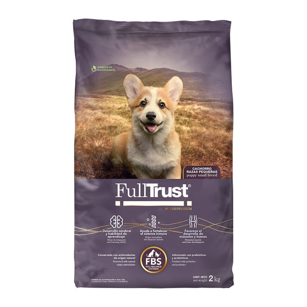 FullTrust Cachorro Razas Pequeñas alimento seco para cachorro miniatura y pequeño, pollo y res, 2 kg