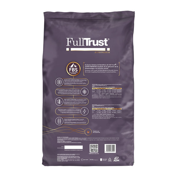 FullTrust Cachorro Razas Pequeñas alimento seco para cachorro miniatura y pequeño, pollo y res, 2 kg, reverso con ingredientes y guía