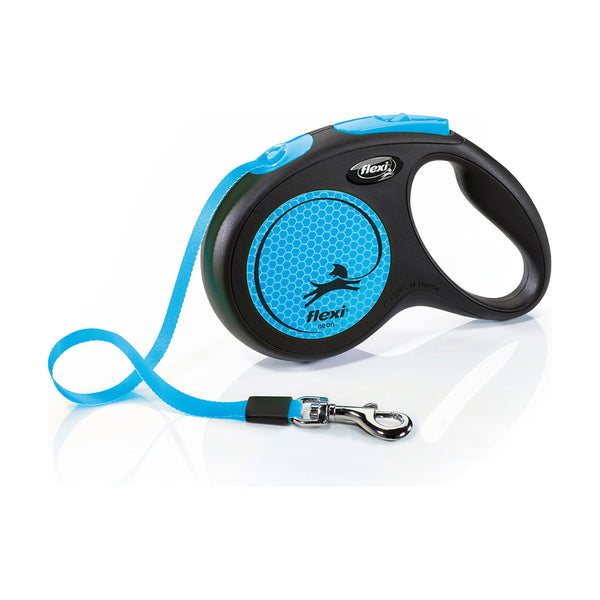 flexi New Neon correa retráctil de cinta reflejante para perro, 5 m